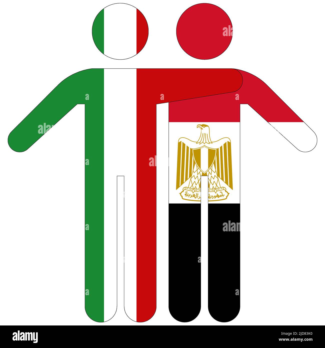 Italy - Egypt : friendship concept on white background Stock Photo