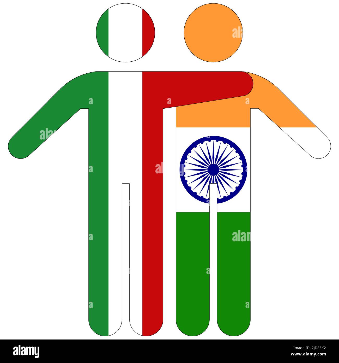 Italy - India : friendship concept on white background Stock Photo