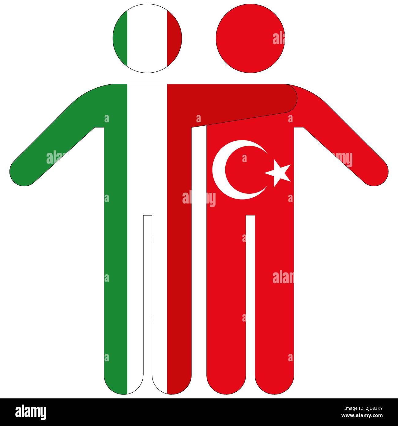 Italy - Turkey : friendship concept on white background Stock Photo