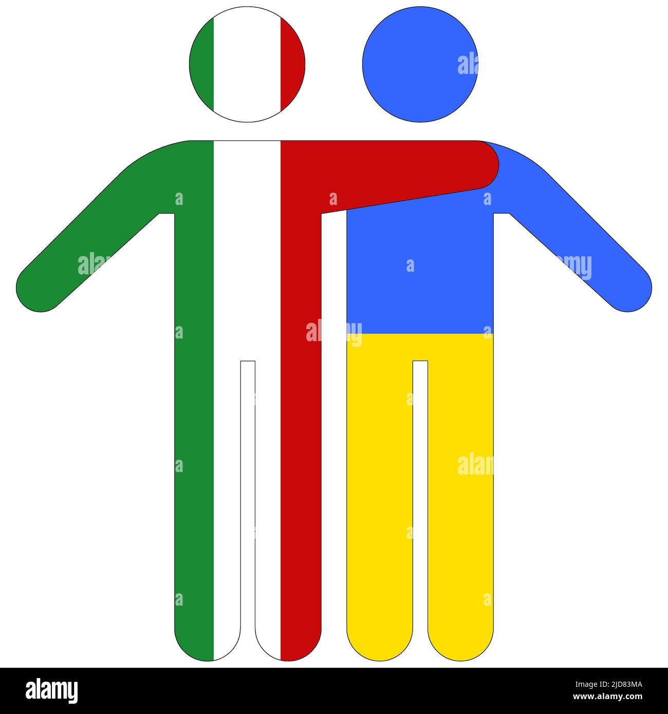Italy - Ukraine : friendship concept on white background Stock Photo