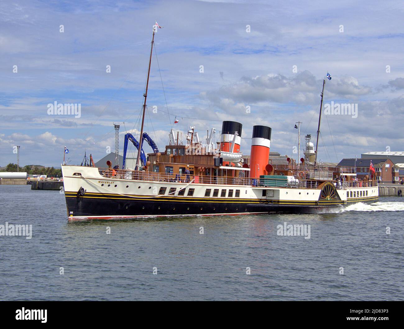 Paddle steam ship Waverley leaving Port Ayr 15th June 2022 Stock Photo