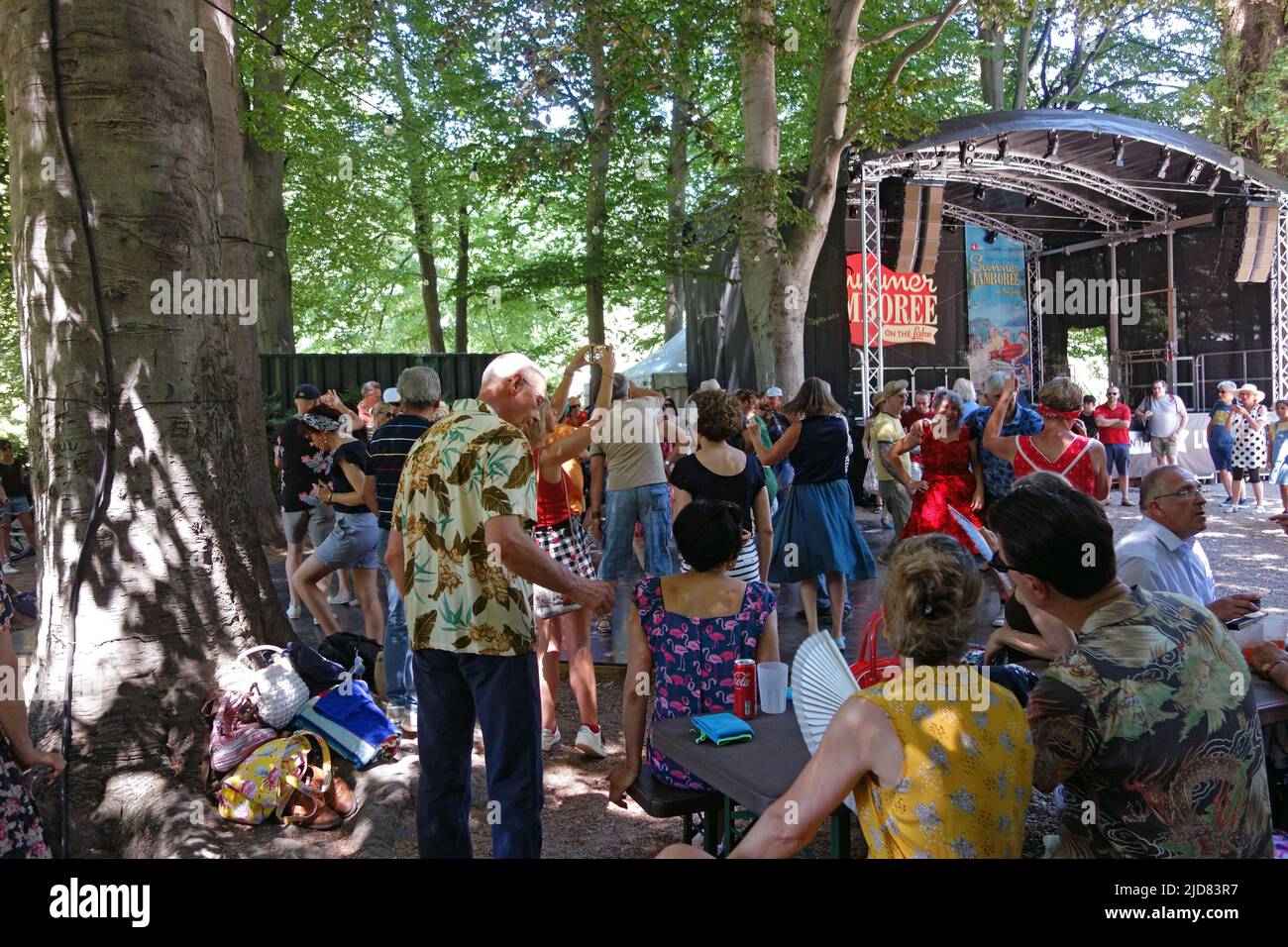 LUGANO, SWITZERLAND - JUNE 12, 2022: the Summer Jamboree on the Lake international festival 4 day event honoring the 40s and 50s American dream Stock Photo