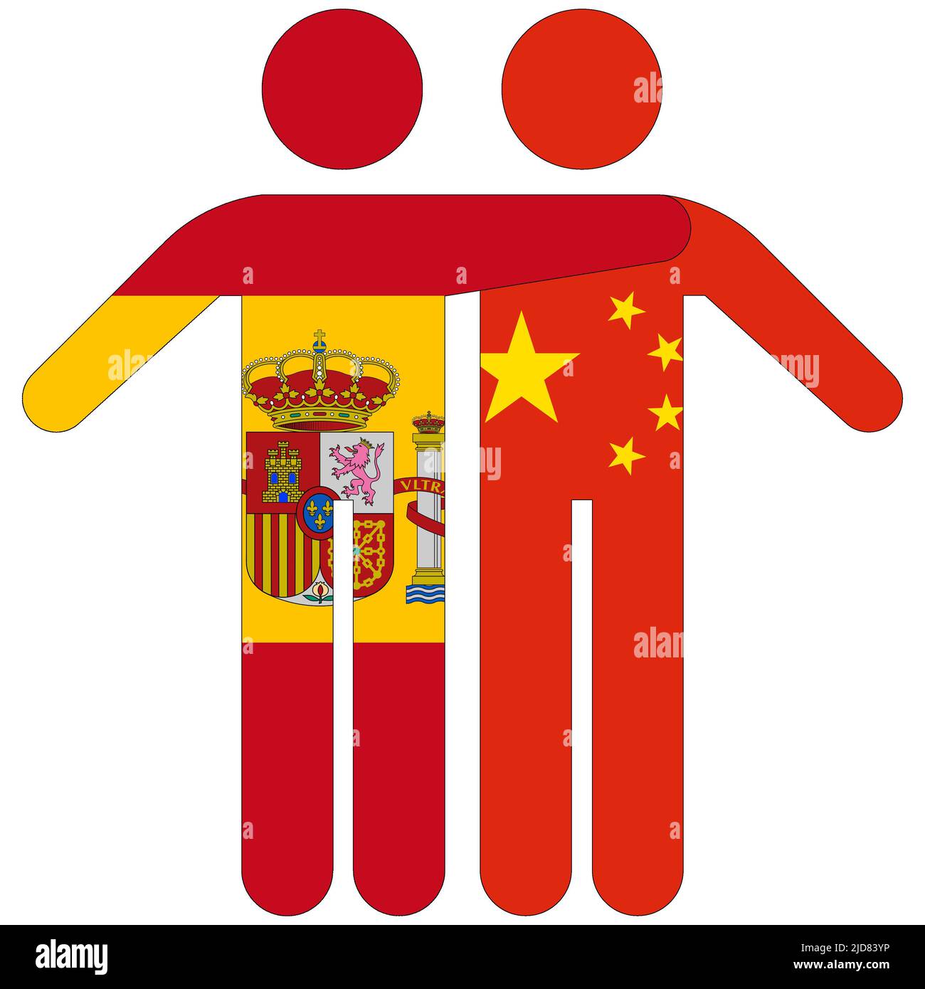 Spain - China : friendship concept on white background Stock Photo
