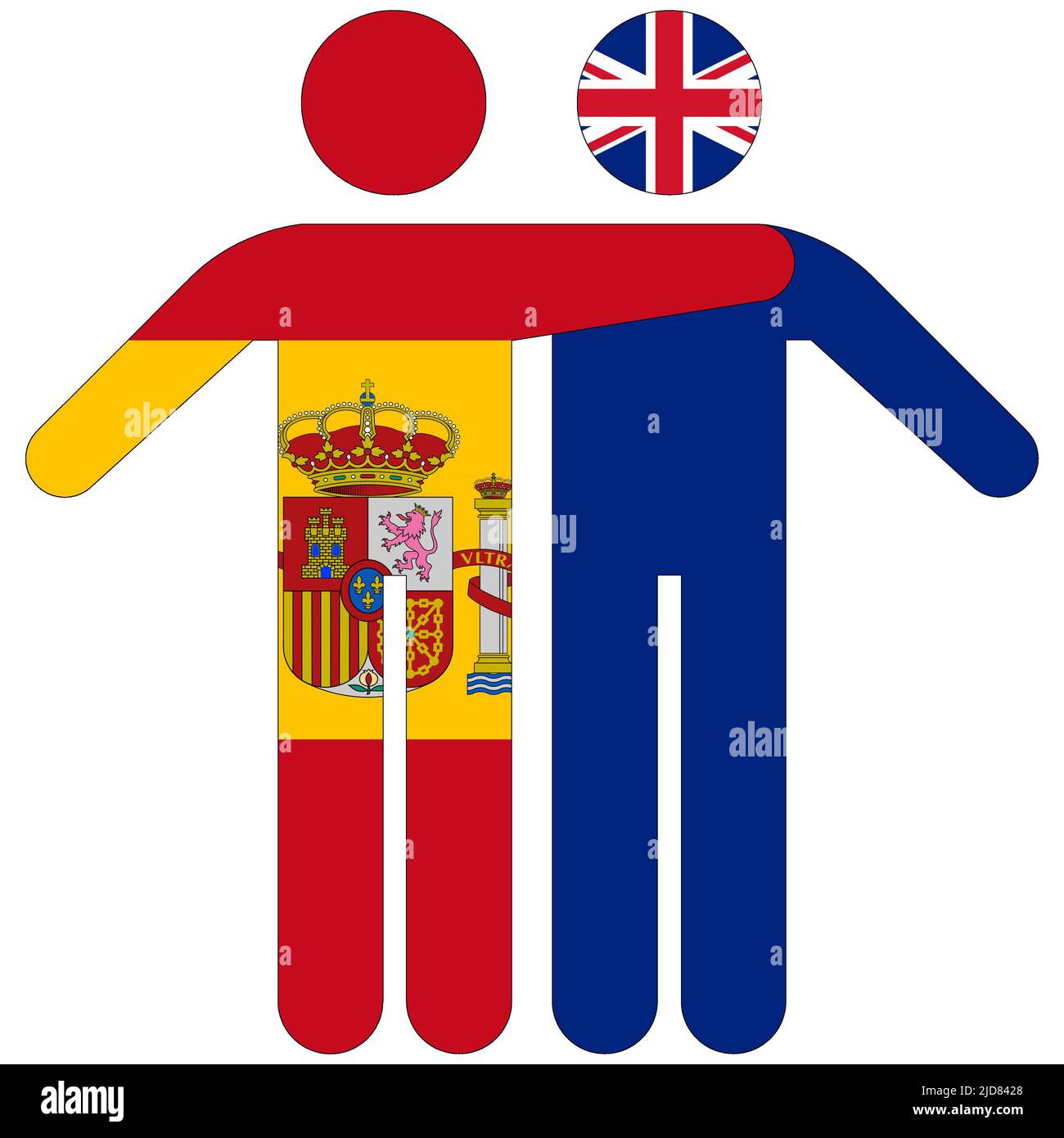 Spain - UK : friendship concept on white background Stock Photo