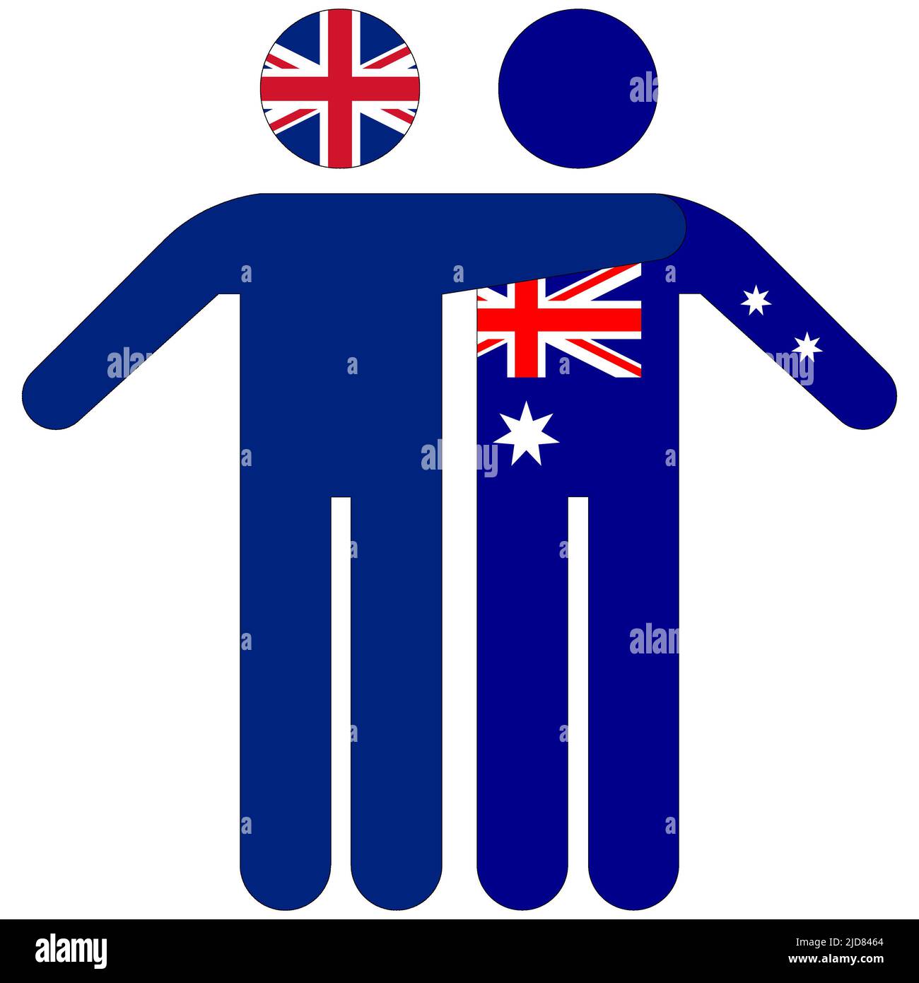 UK - Australia : friendship concept on white background Stock Photo