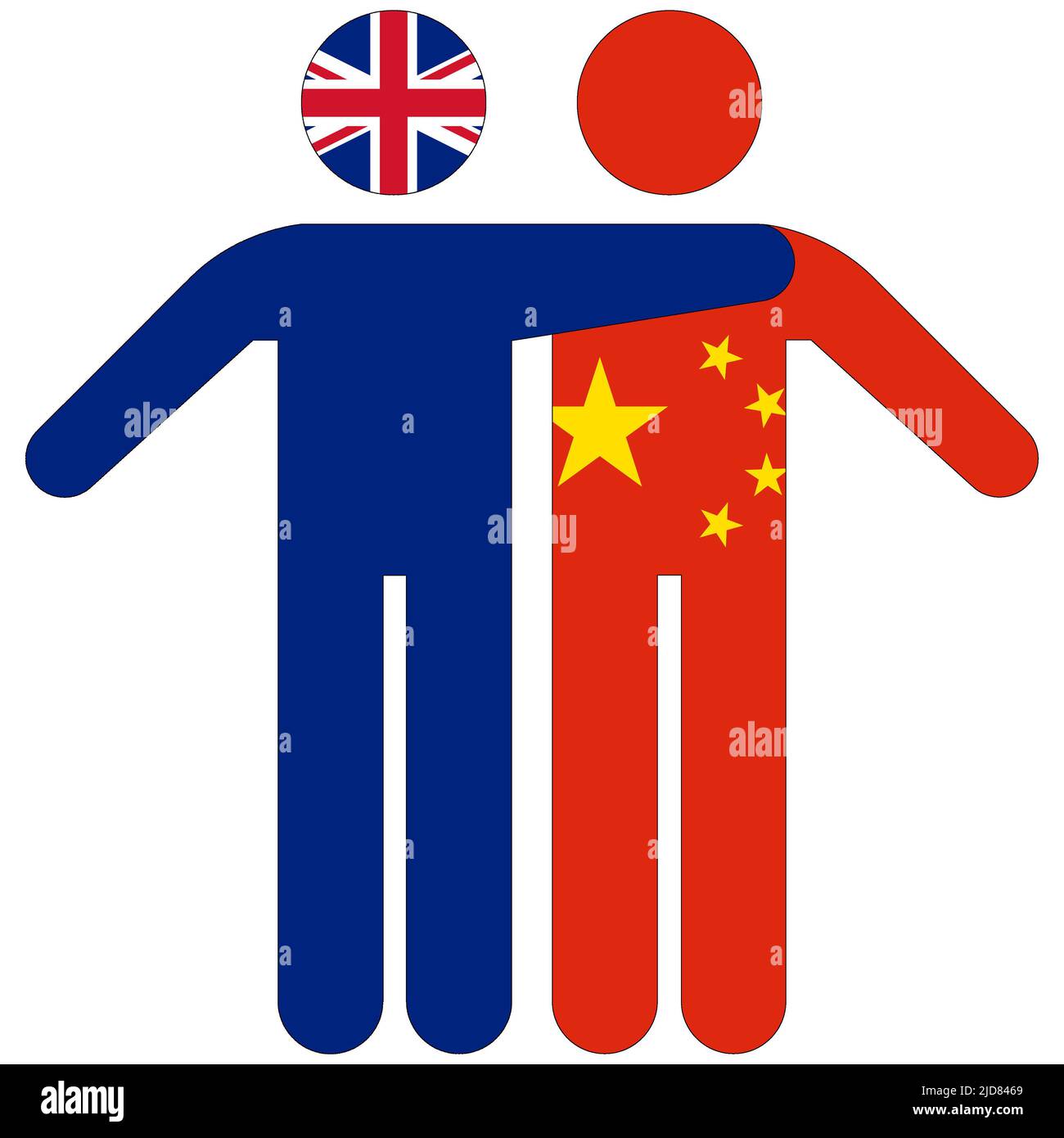 UK - China : friendship concept on white background Stock Photo