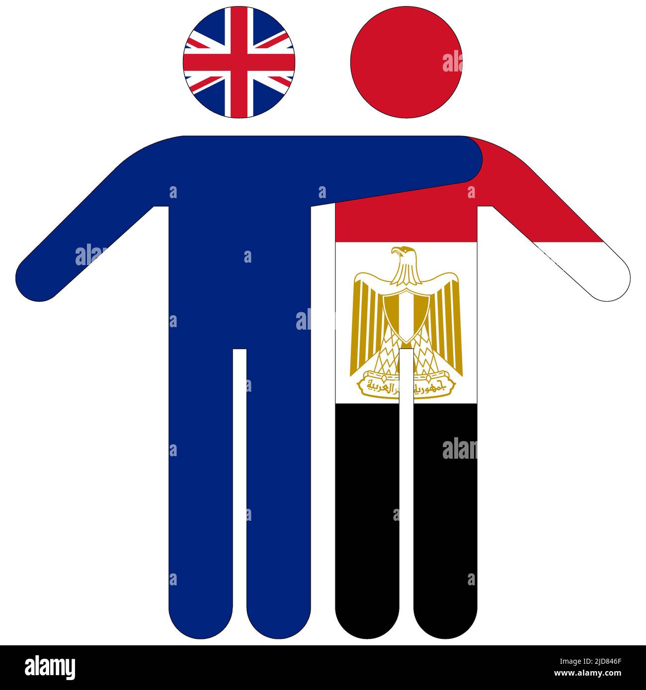 UK - Egypt : friendship concept on white background Stock Photo