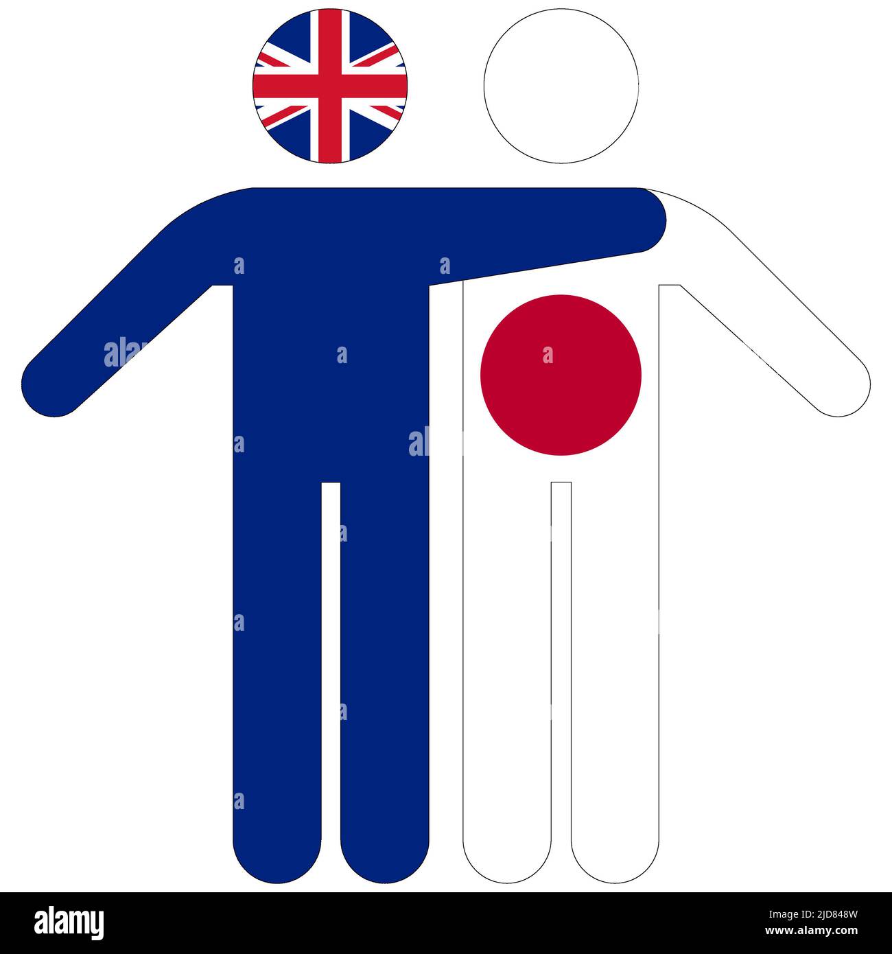UK - Japan : friendship concept on white background Stock Photo