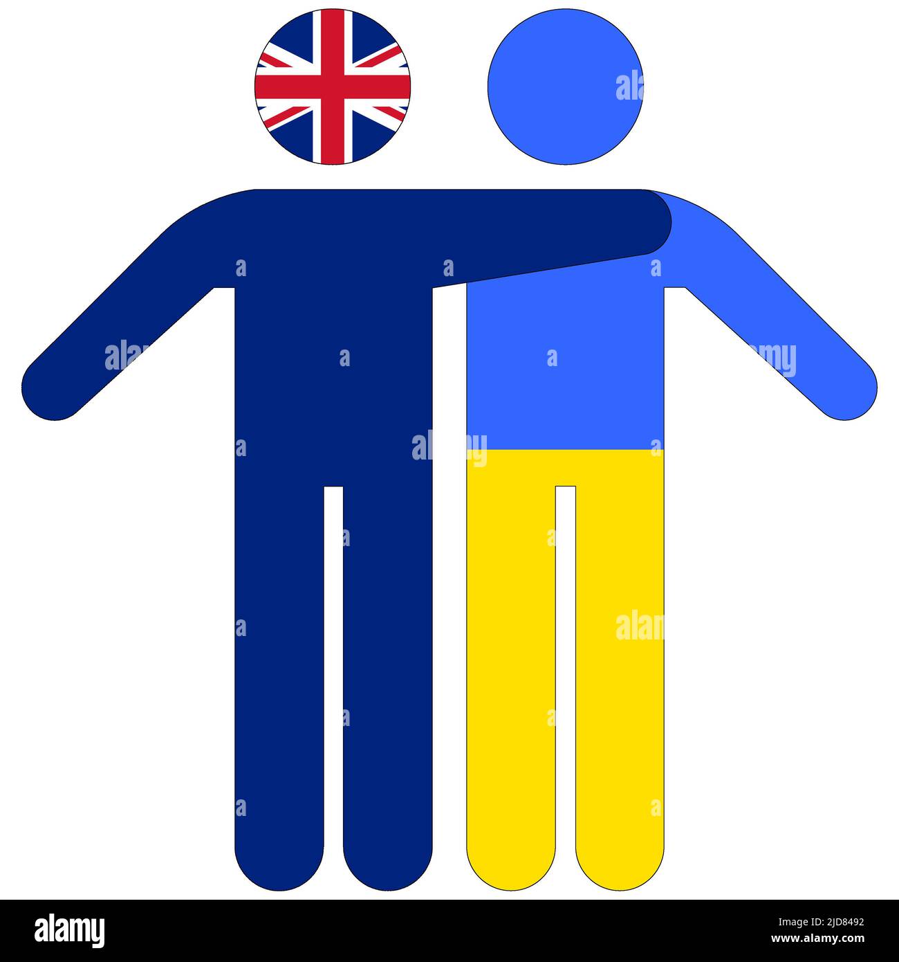 UK - Ukraine : friendship concept on white background Stock Photo