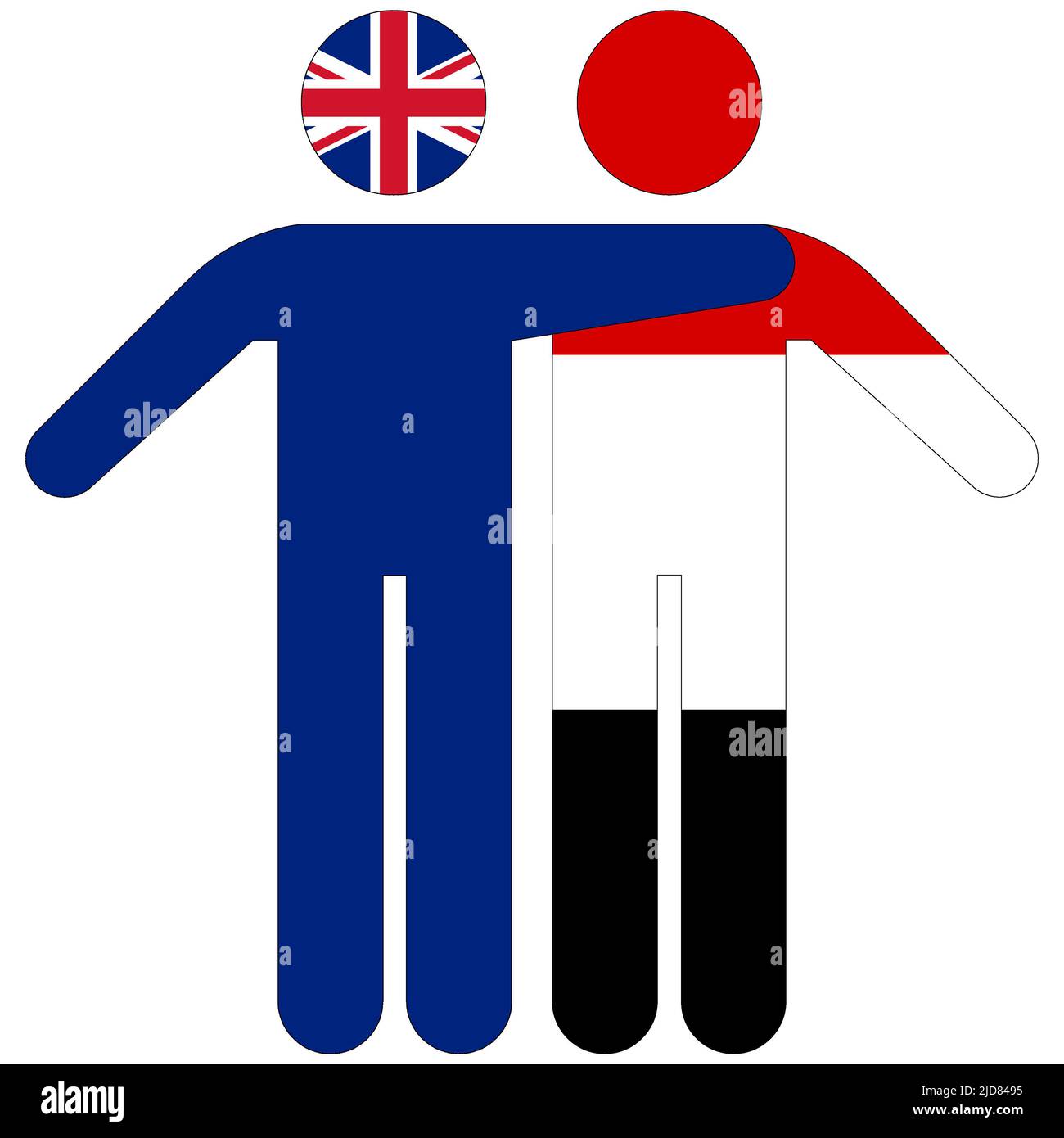 UK - Yemen : friendship concept on white background Stock Photo
