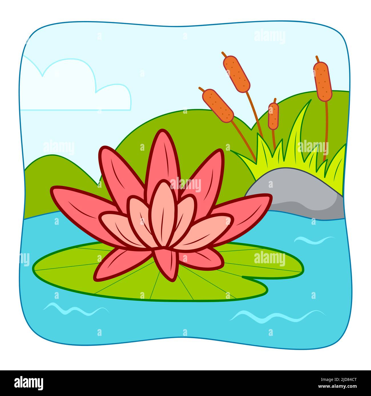Cute Lotus cartoon. Lotus clipart vector illustration. Nature ...