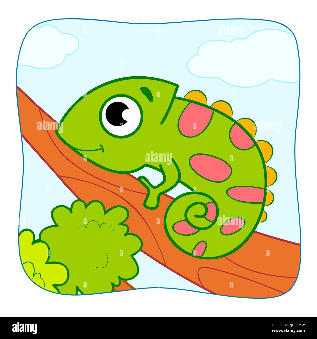 Cute Iguana cartoon. Iguana clipart vector illustration. Nature background  Stock Vector Image & Art - Alamy