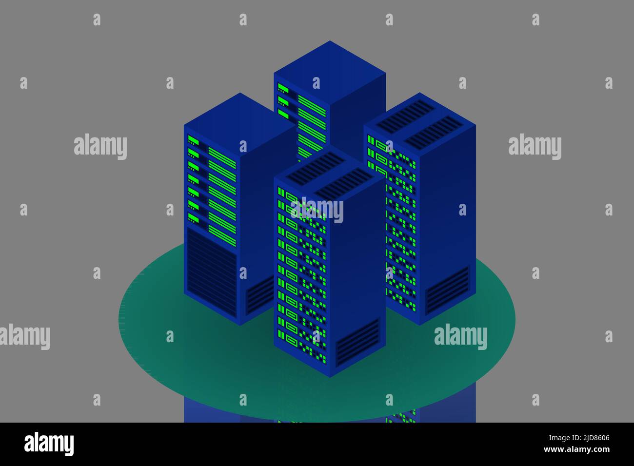 Server room isometric, Cloud storage data, Data center, Big data ...
