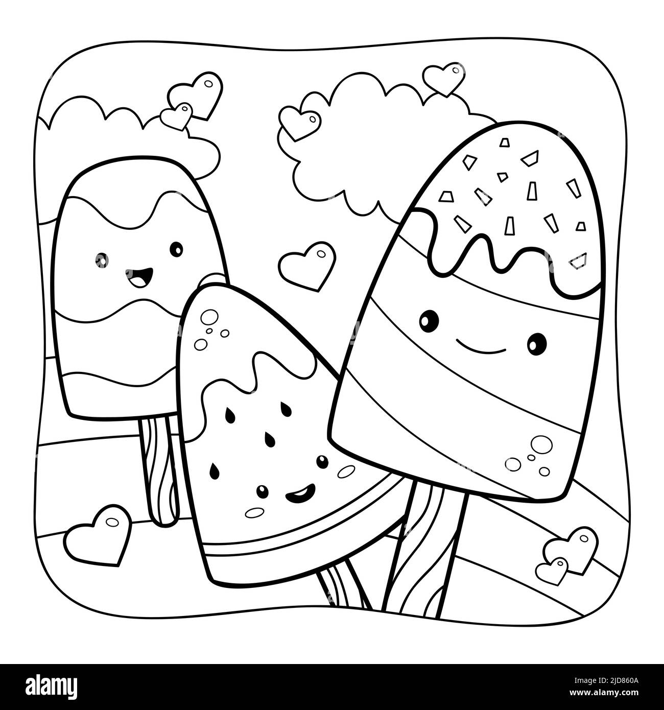 Education Game For Children Coloring Page Cartoon Food Ice Cream