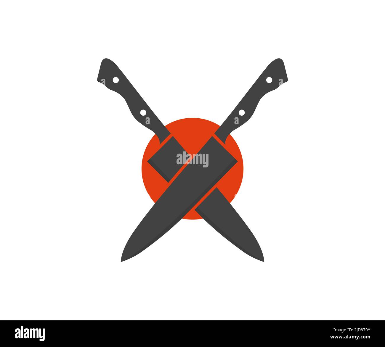 Chef's kitchen knife, The knife is sharp Used for cooking and is an essential equipment for chefs logo design. Chopper Knife symbol vector design. Stock Vector