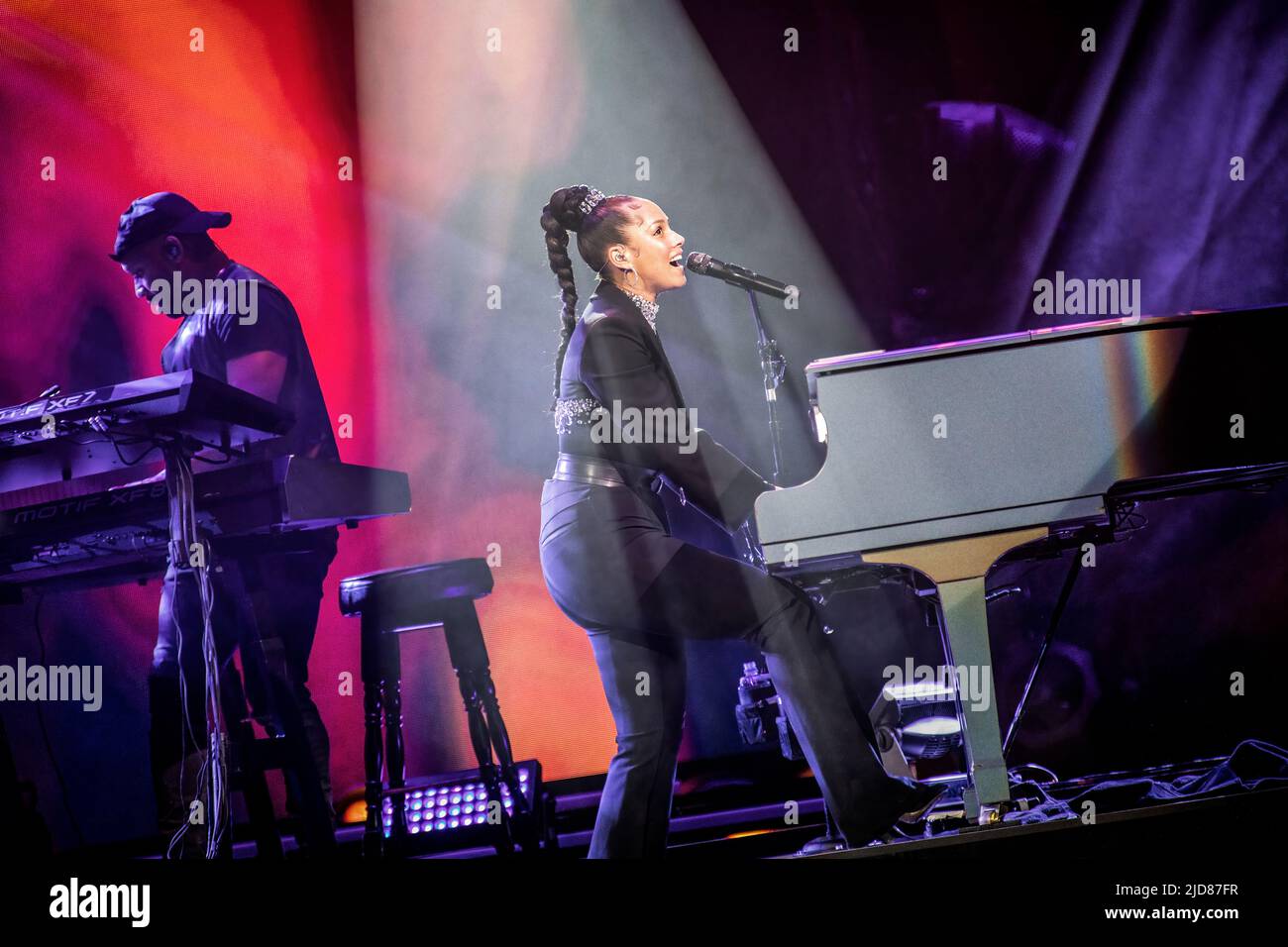 Oslo, Norway. 27th, June 2022. The American R&B singer, songwriter and musician Alicia Keys performs a live concert at Oslo Spektrum in Oslo. (Photo credit: Gonzales Photo - Terje Dokken). Stock Photo