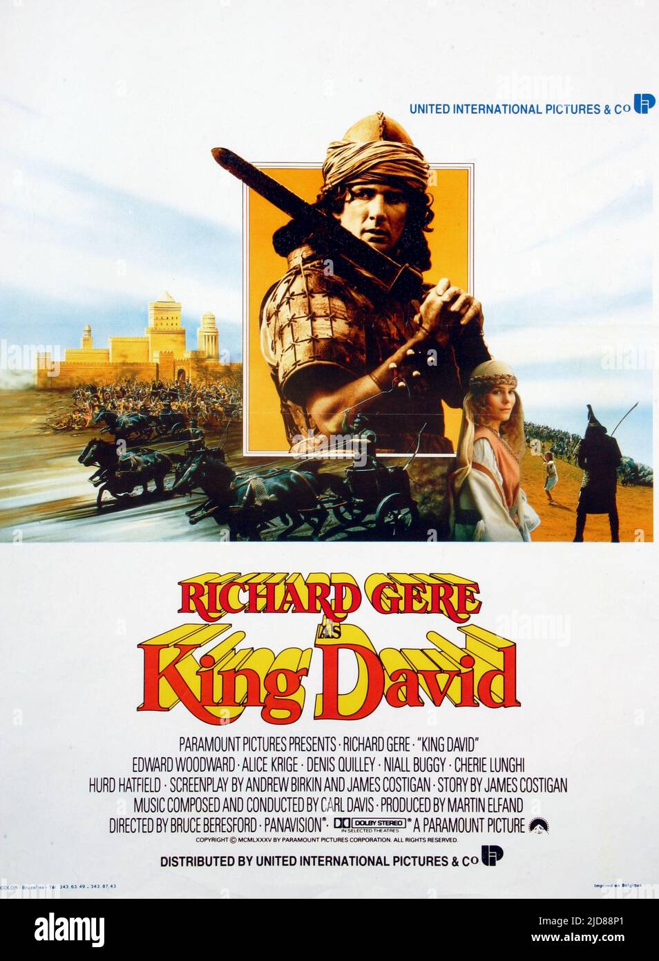 RICHARD GERE FILM POSTER, KING DAVID, 1985, Stock Photo