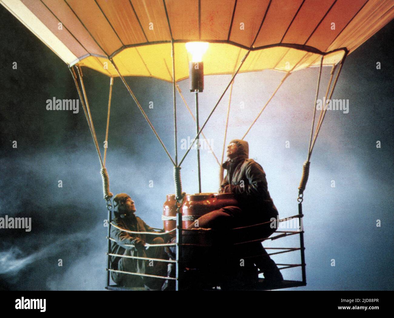 Hot air balloon night crossing 1981 stock photo alamy