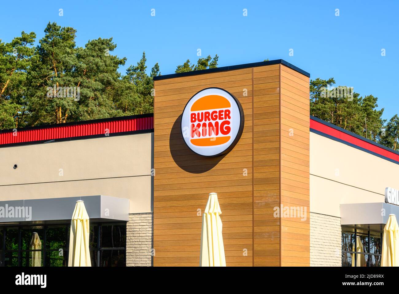 Otloczyn, Poland - June 3, 2022: Burger King restaurant exterior near the highway in Poland.Europe Stock Photo