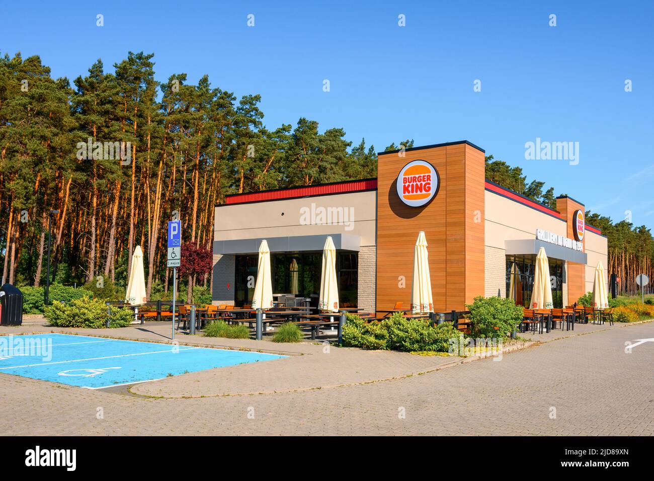 Otloczyn, Poland - June 3, 2022: Burger King restaurant exterior near the highway in Poland.Europe Stock Photo