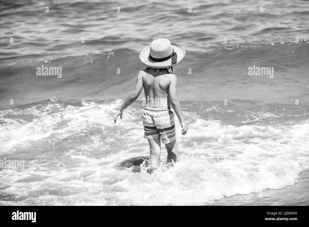 Kid seaside Black and White Stock Photos & Images - Alamy