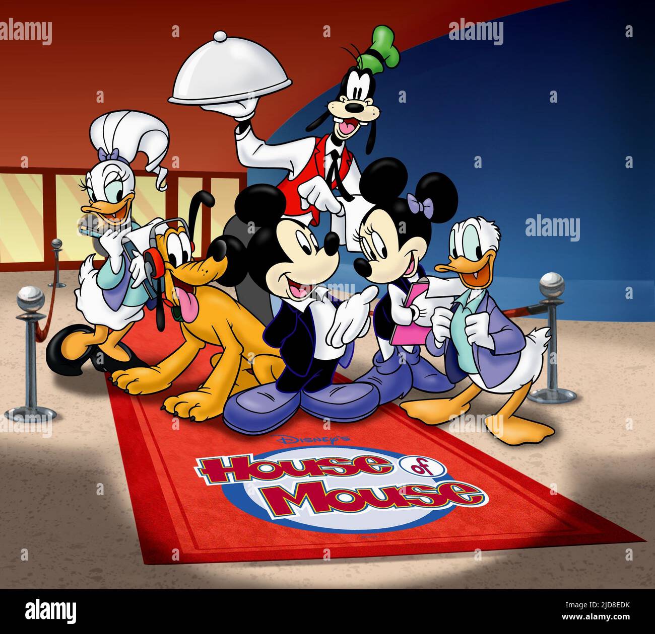 DUCK,PLUTO,MOUSE,GOOFY,MOUSE,DUCK, HOUSE OF MOUSE, 2001, Stock Photo