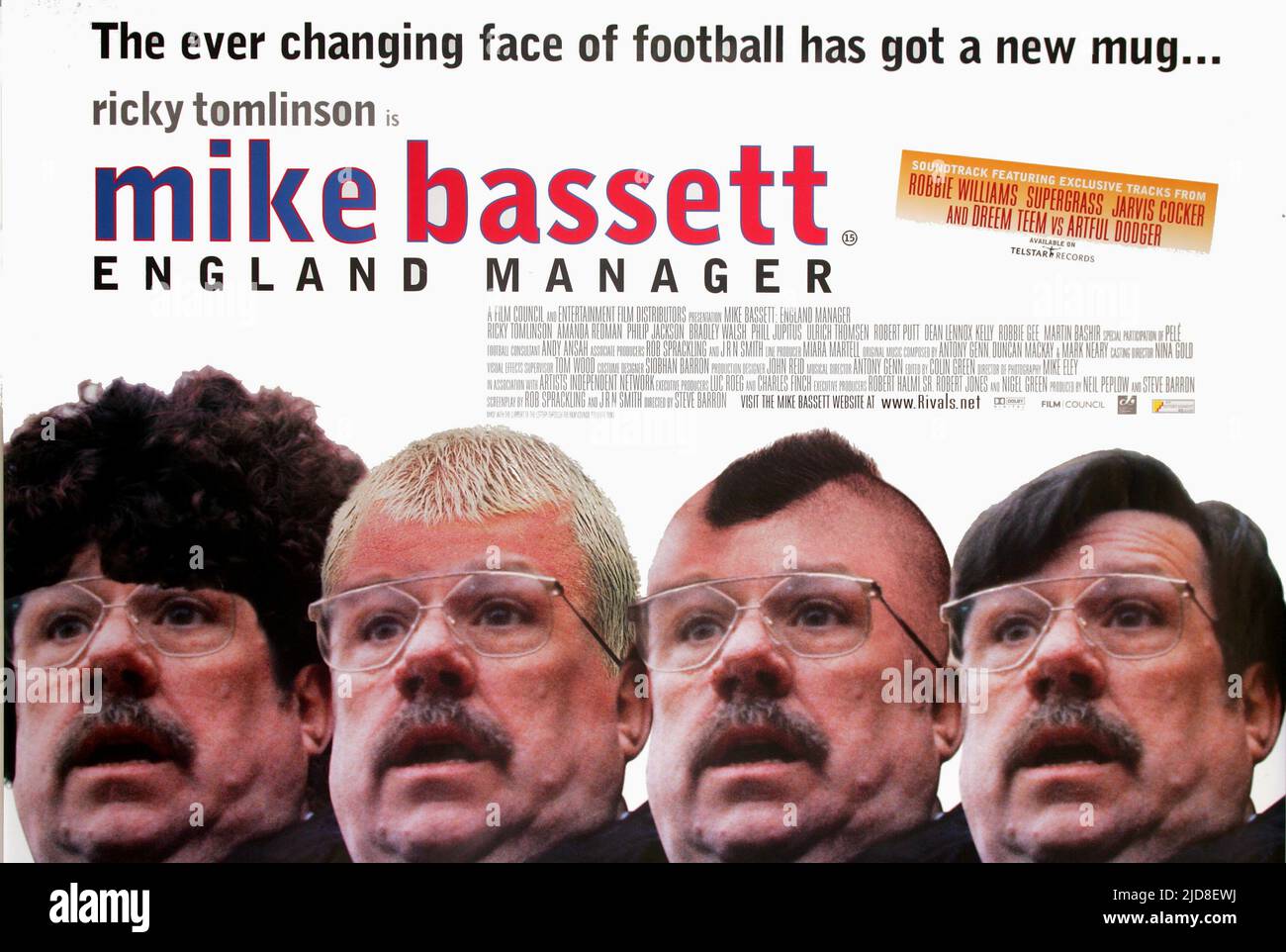RICKY TOMLINSON POSTER, MIKE BASSETT: ENGLAND MANAGER, 2001, Stock Photo
