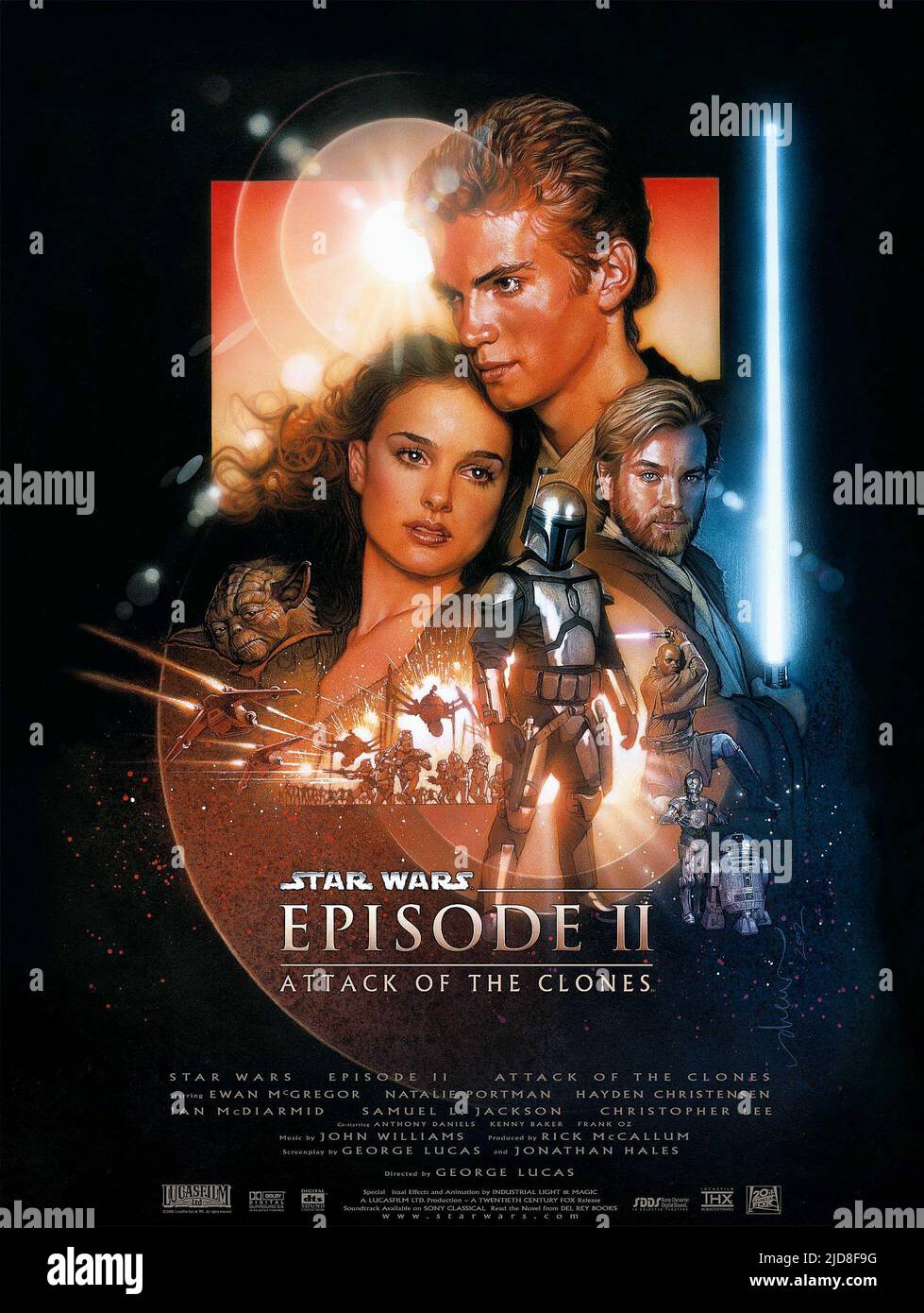 PORTMAN,CHRISTENSEN,POSTER, STAR WARS: EPISODE II - ATTACK OF THE CLONES, 2002, Stock Photo