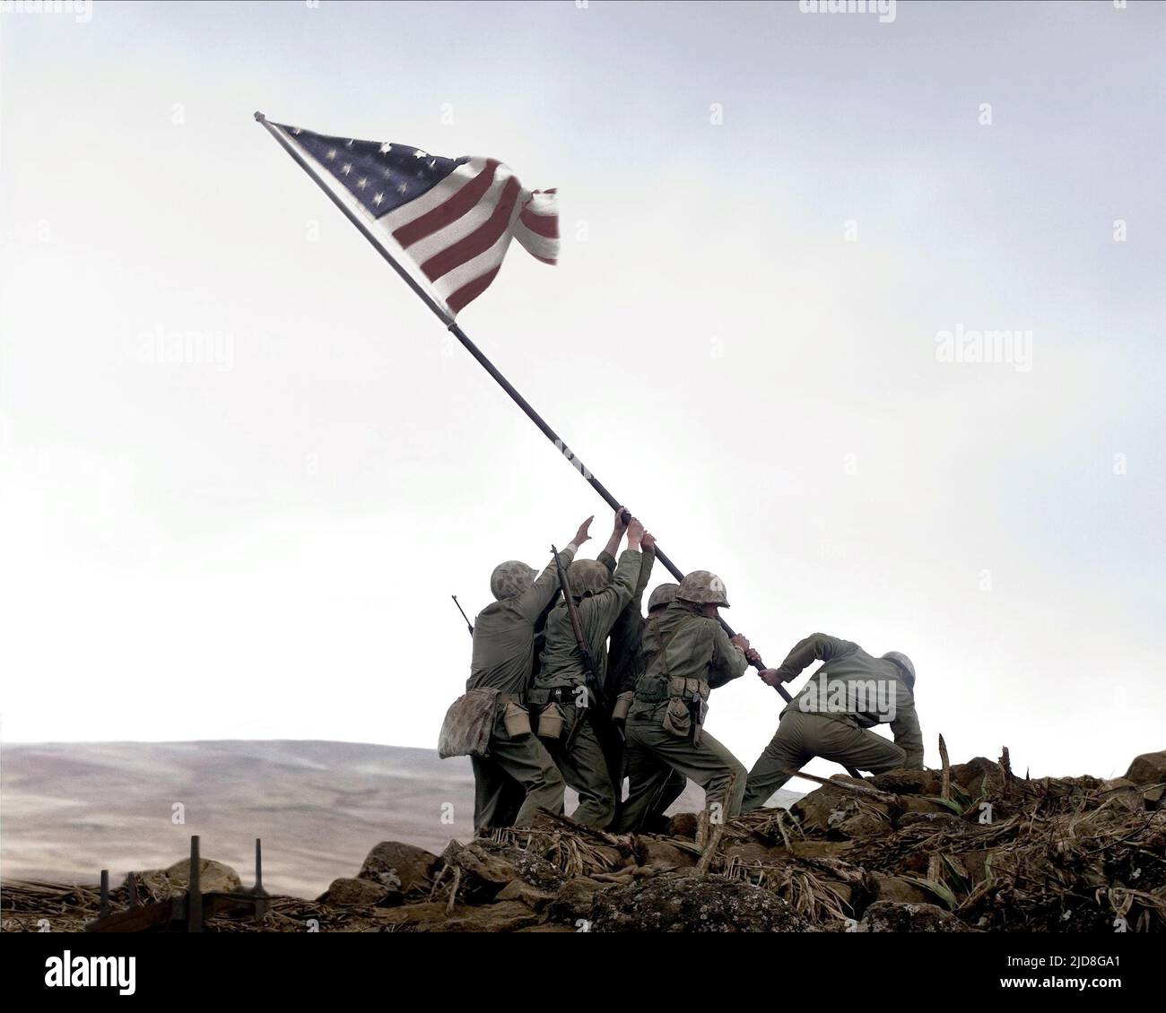 RAISING OF THE AMERICAN FLAG, FLAGS OF OUR FATHERS, 2006, Stock Photo