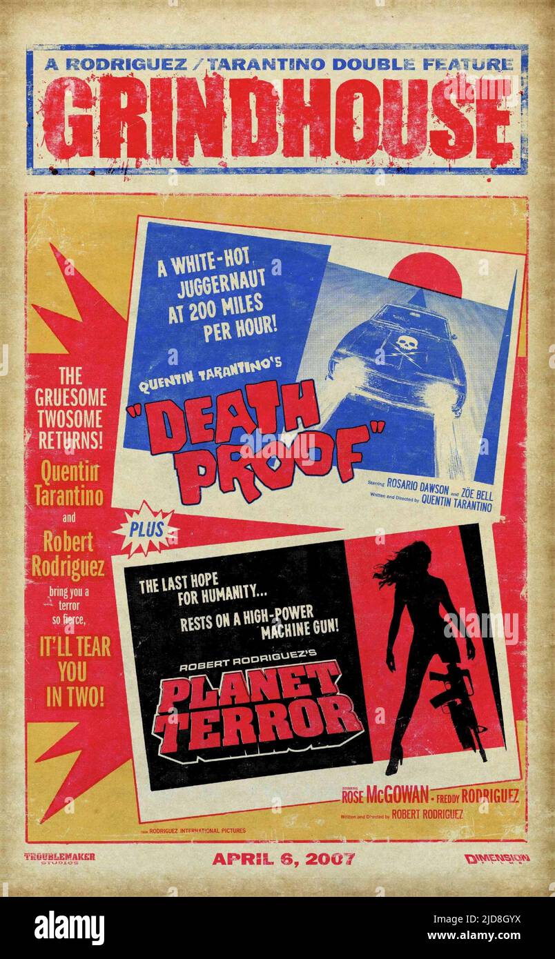 MOVIE POSTER, GRINDHOUSE, 2007, Stock Photo