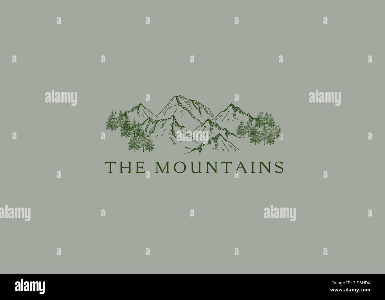 The Mountain Adventure Logo Design Concept Stock Vector