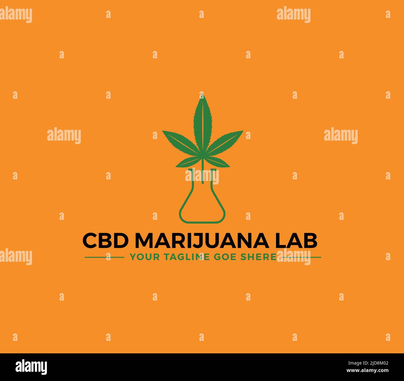 CBD Marijuana Lab Logo Design Concept Stock Vector
