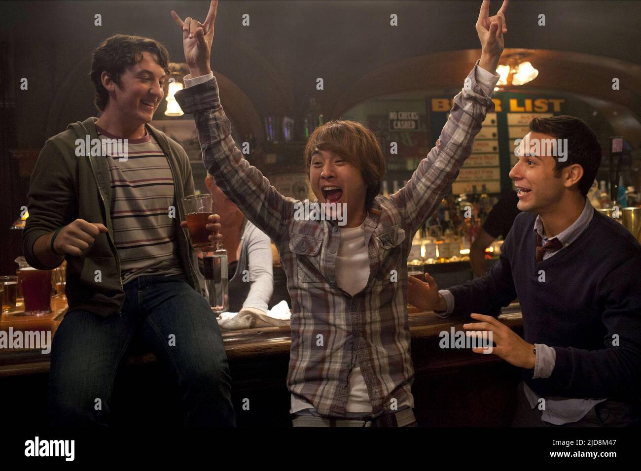 TELLER,CHON,ASTIN, 21 AND OVER, 2013, Stock Photo