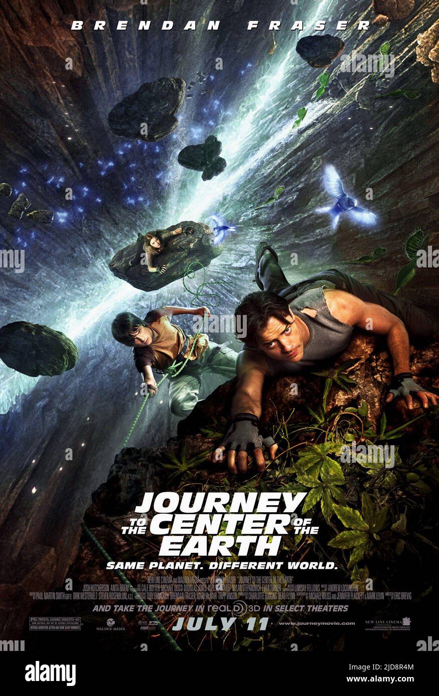 BRIEM,HUTCHERSON,POSTER, JOURNEY TO THE CENTER OF THE EARTH, 2008, Stock Photo
