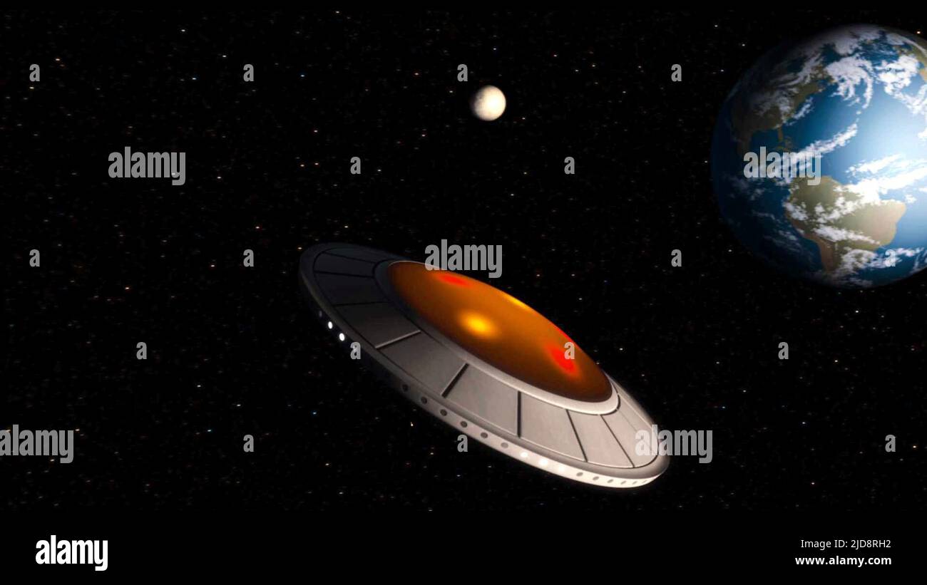 FLYING SAUCER HEADS FOR EARTH, ALIEN TRESPASS, 2009 Stock Photo Alamy