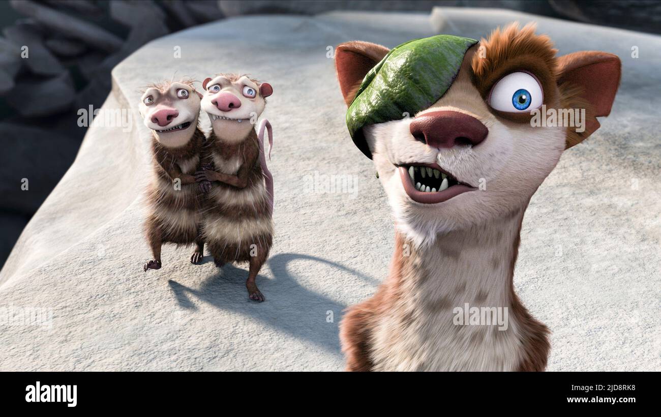 CRASH,EDDIE,BUCK, ICE AGE DAWN OF THE DINOSAURS, 2009 Stock Photo Alamy