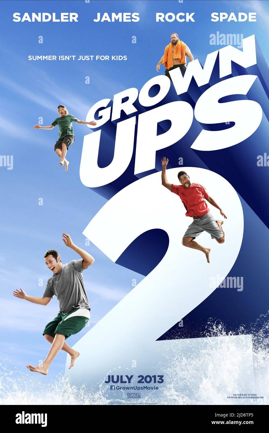 SPADE,JAMES,SANDLER,POSTER, GROWN UPS 2, 2013, Stock Photo