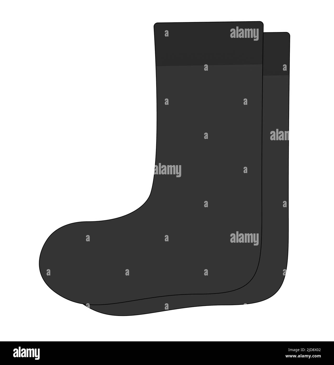 A graphic illustration of A Pair of Black socks for use as an icon, logo or web decoration Stock Photo