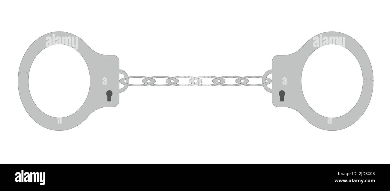 A graphic illustration of A Pair of Handcuffs for use as an icon, logo or web decoration Stock Photo
