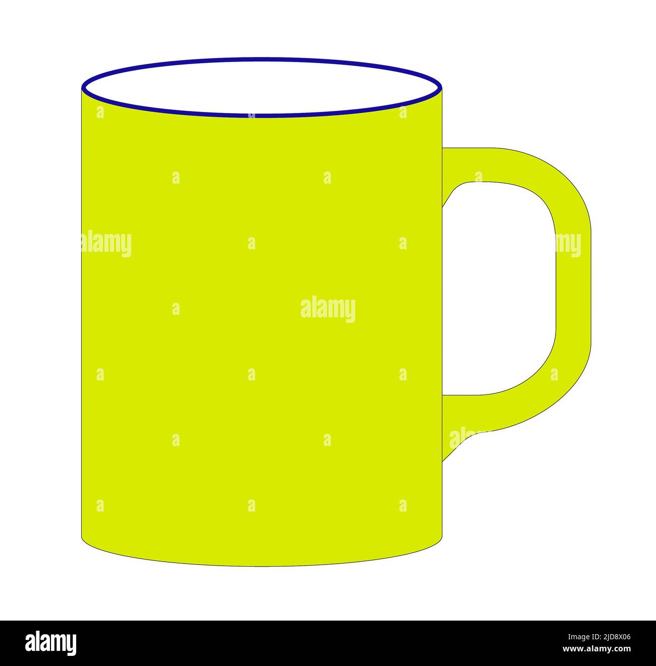 A graphic illustration of A Plain Yellow Mug for use as an icon, logo or web decoration Stock Photo