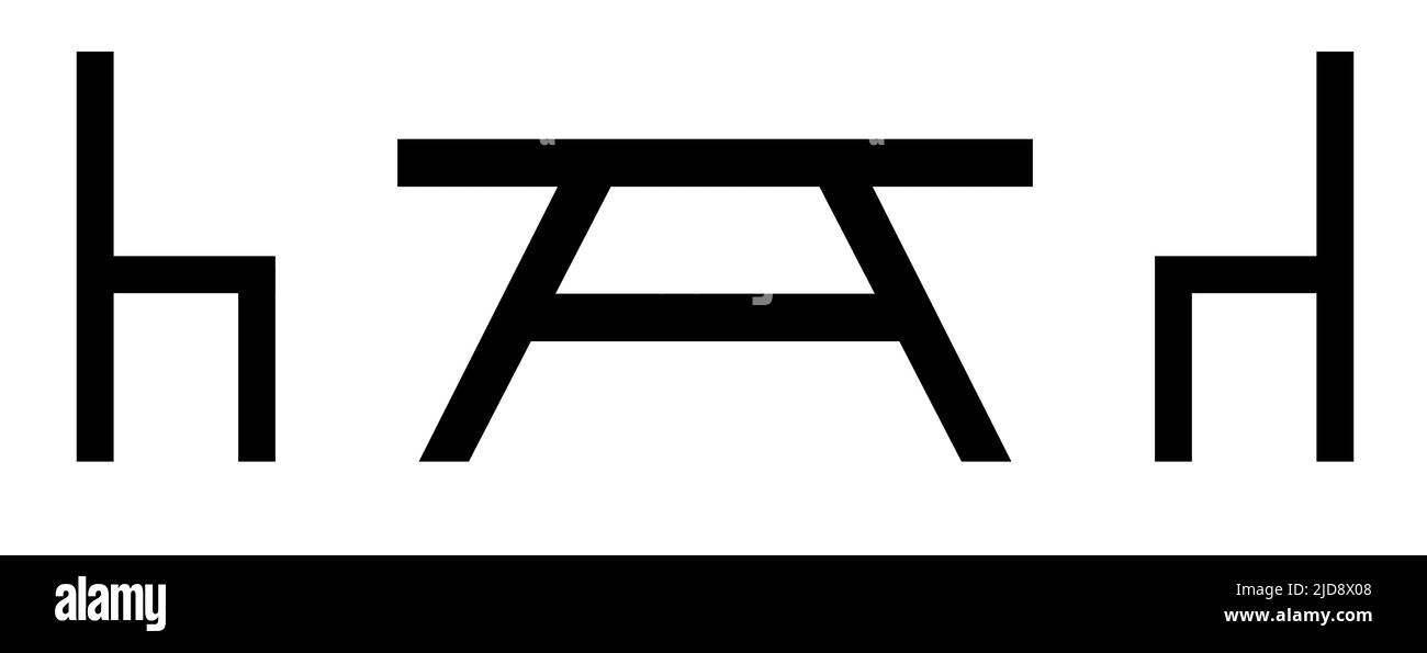 A graphic illustration of A Picnic Table for use as an icon, logo or