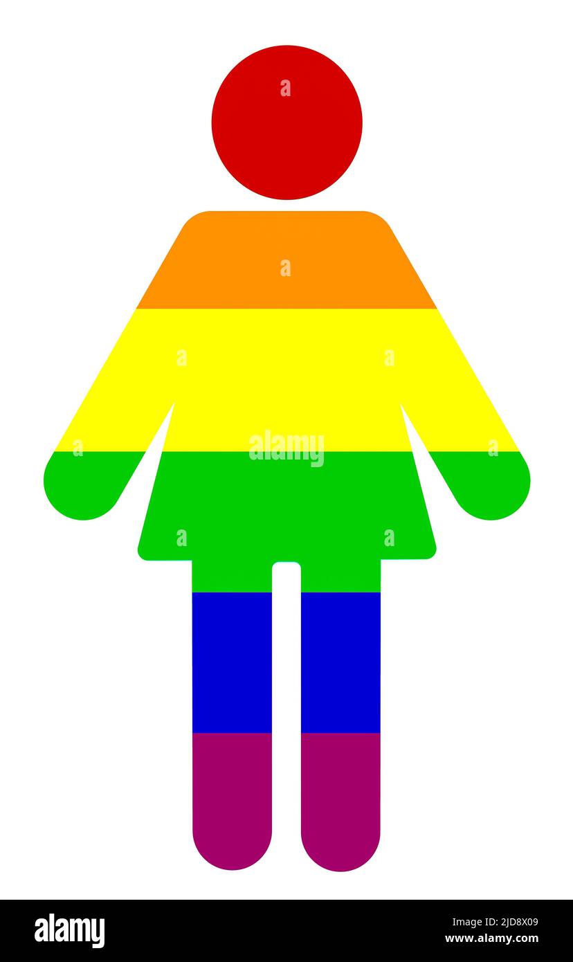 A graphic illustration of A rainbow female symbol for use as an icon, logo or web decoration Stock Photo
