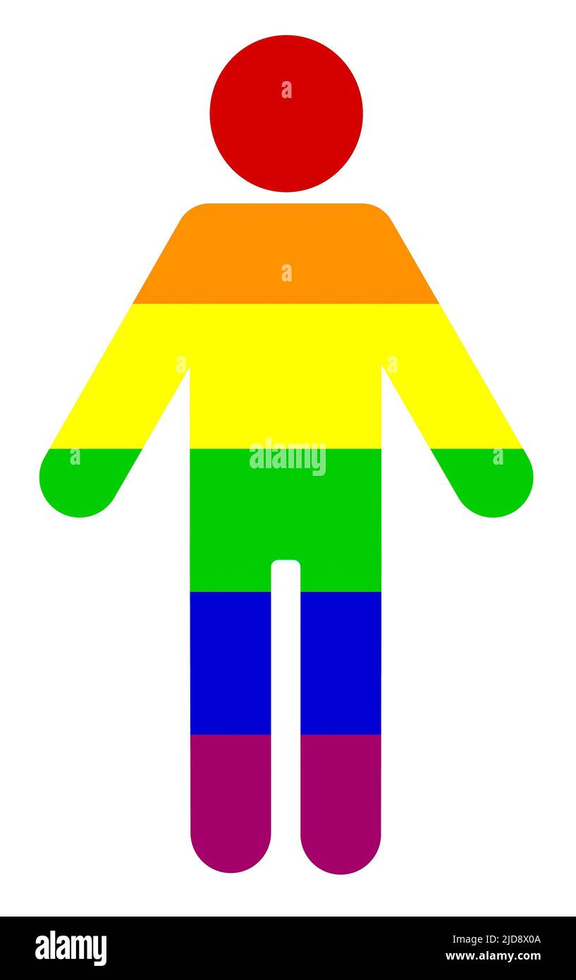 A graphic illustration of A rainbow male symbol for use as an icon, logo or web decoration Stock Photo