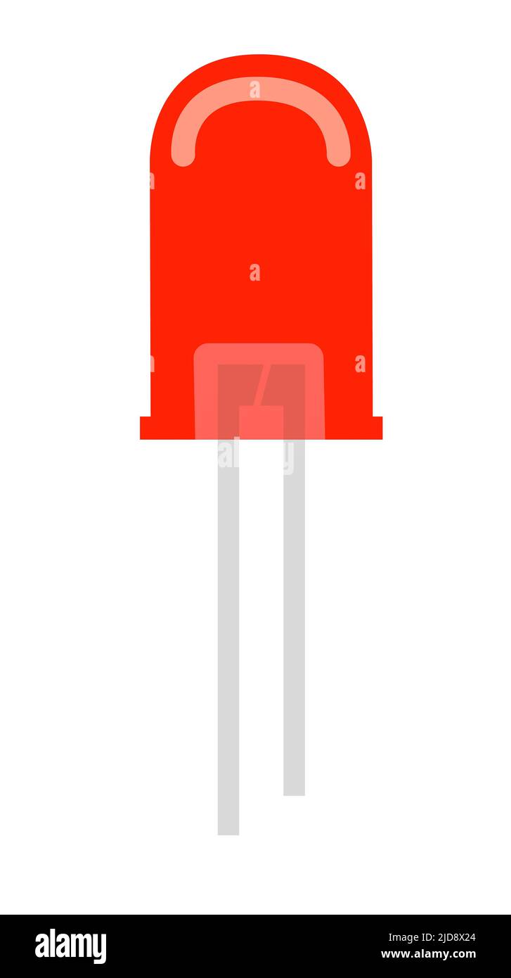 A graphic illustration of A red light emitting diode for use as an icon or logo Stock Photo