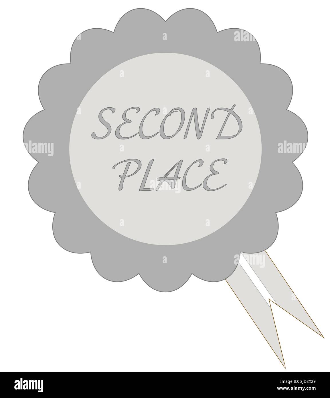 A graphic illustration of A second place rosette for use as an icon, logo or web decoration Stock Photo
