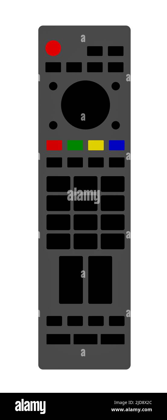 A graphic illustration of A television remote control for use as an icon or logo Stock Photo