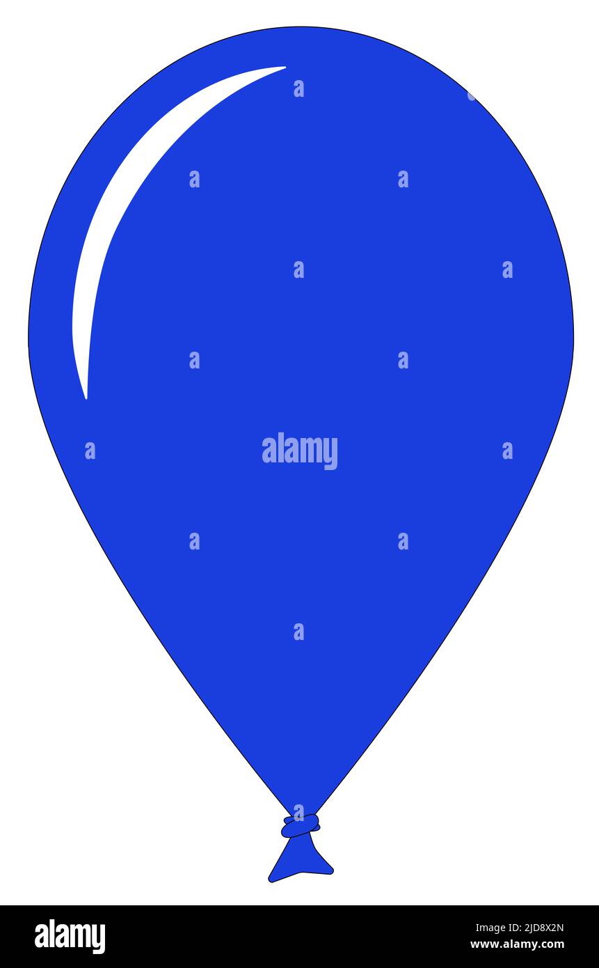 A graphic illustration of a Balloon in Blue for use as an icon, logo or web decoration Stock Photo