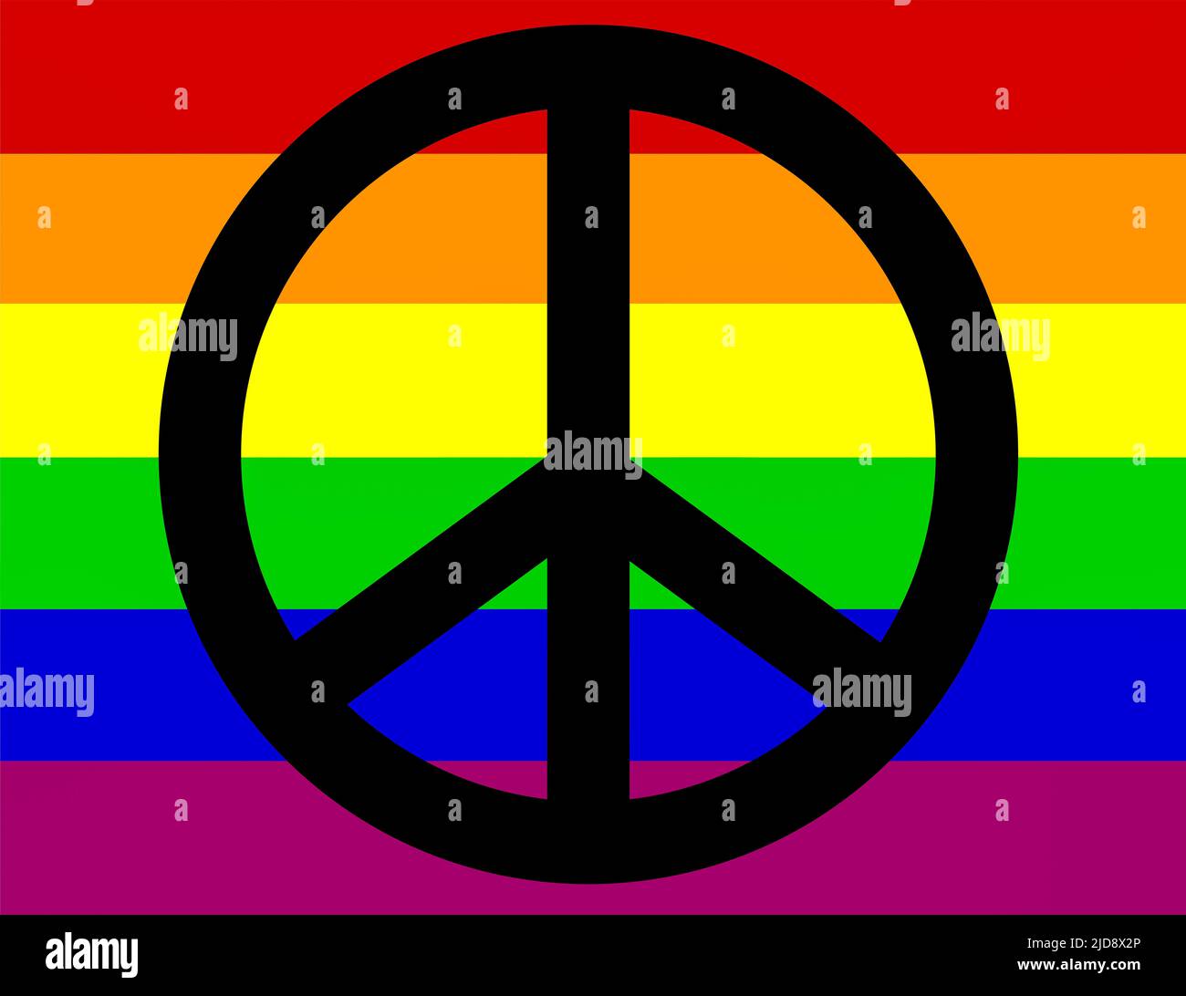 A graphic illustration of Campaign for nuclear disarmament- Rainbow Flag for use as an icon, logo or web decoration Stock Photo