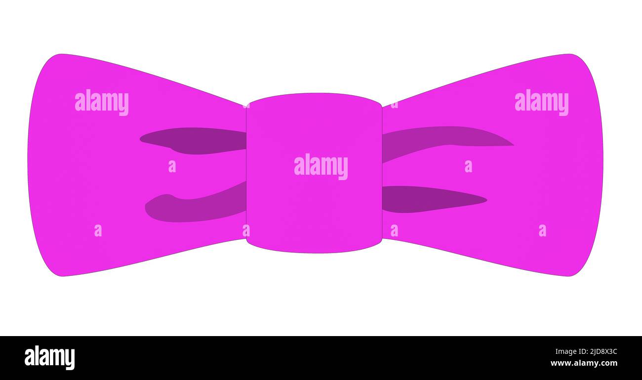 A graphic illustration of Pink Bow tie for use as an icon, logo or web decoration Stock Photo