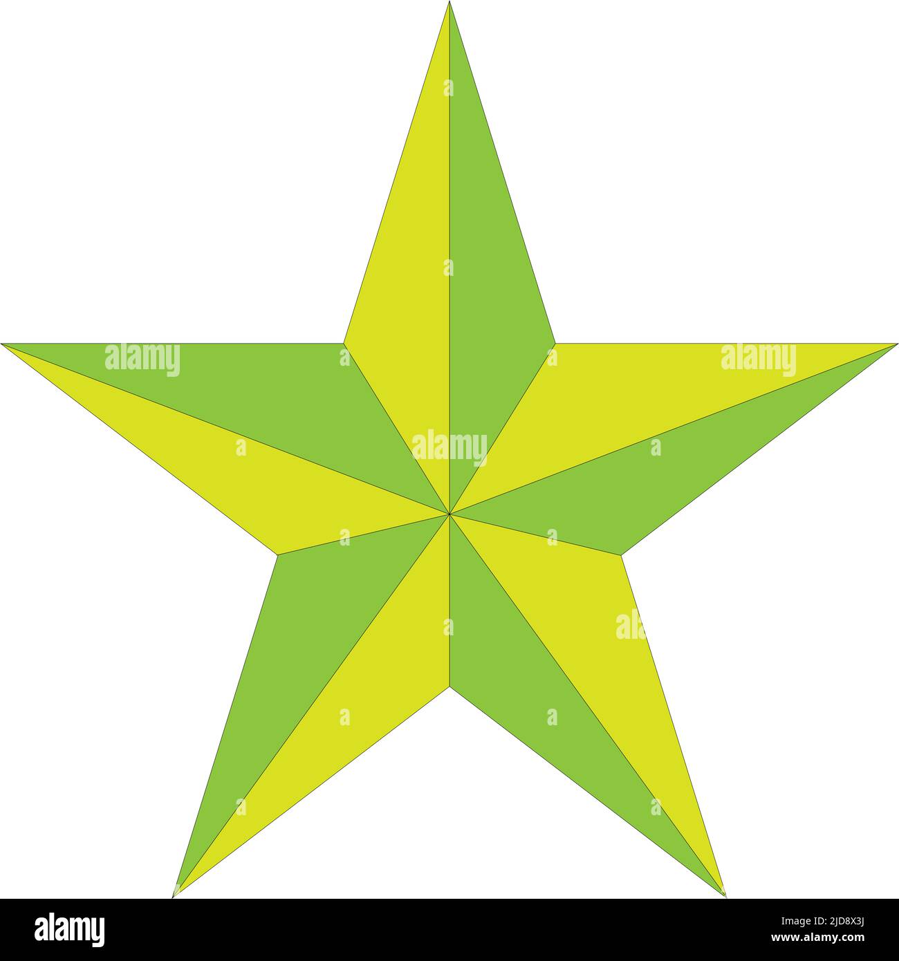 A graphic illustration of Star in Light Greens for use as an icon, logo or web decoration Stock Photo